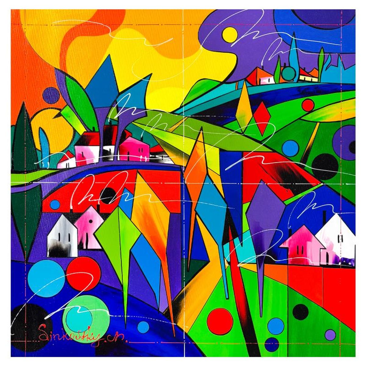Natalia Sinkovsky, Original Acrylic Painting on Canvas, Hand Signed with Letter of Authenticity.