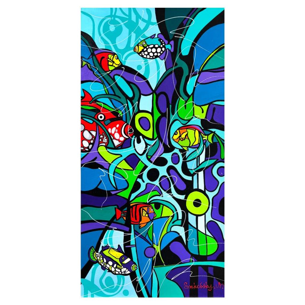 Natalia Sinkovsky, Original Acrylic Painting on Canvas, Hand Signed with Letter of Authenticity.