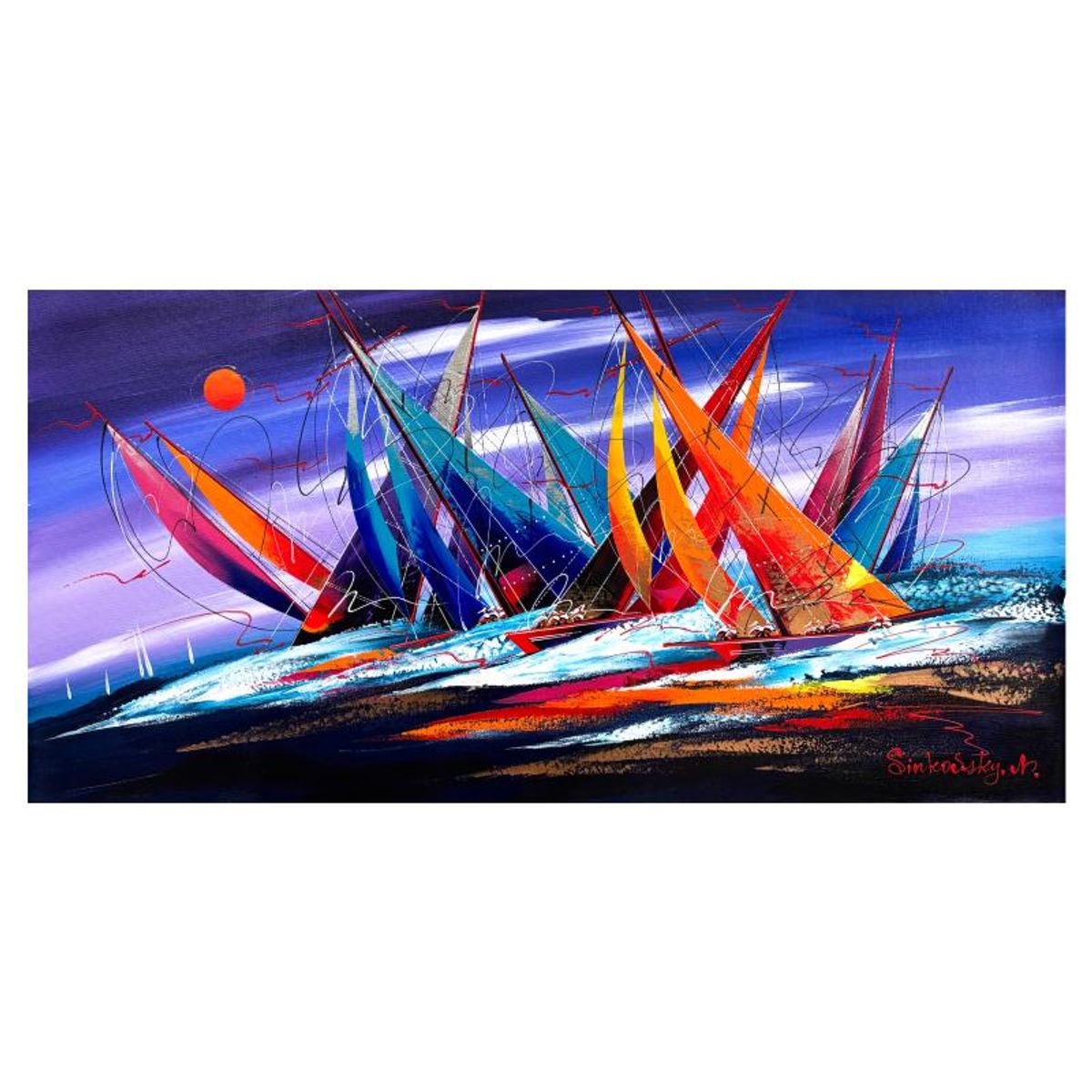 Natalia Sinkovsky, Original Acrylic Painting on Canvas, Hand Signed with Letter of Authenticity.