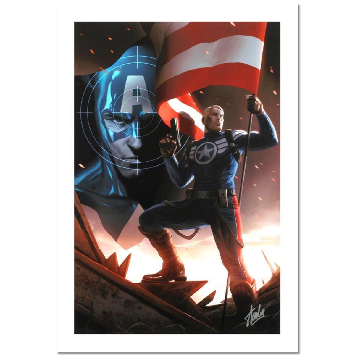 Stan Lee Signed, Marvel Comics "Captain America #617" Limited Edition Canvas, Numbered 7/10 with Certificate of Authenticity.