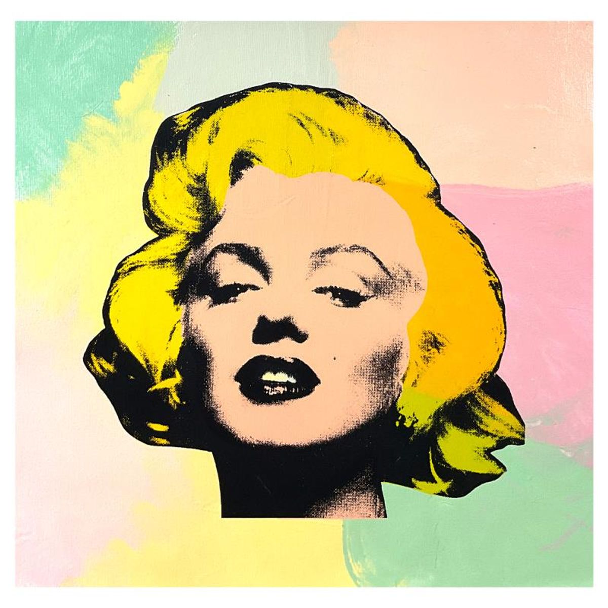 Steve Kaufman (1960-2010), "Marilyn" Hand Painted, Hand Pulled Unique Variation Silkscreen on Canvas, Numbered 43/50 and Hand Signed Inverso with Letter of Authenticity.