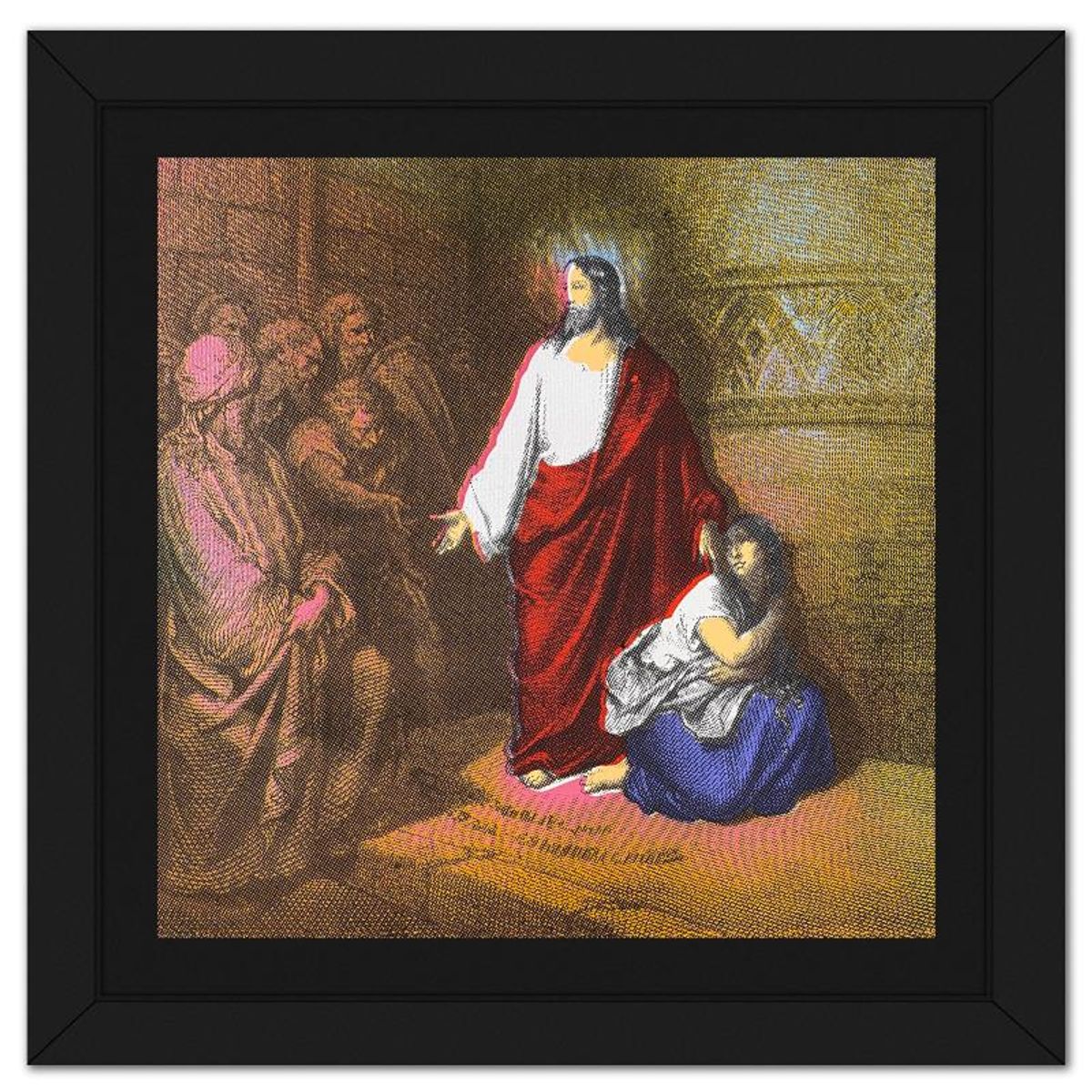 Steve Kaufman (1960-2010), "The Story of Mary Magadalena" Framed Hand Embellished Limited Edition Silscreen, Numbered AP 5/50 Inverso and Hand Signed with Letter of Authenticity