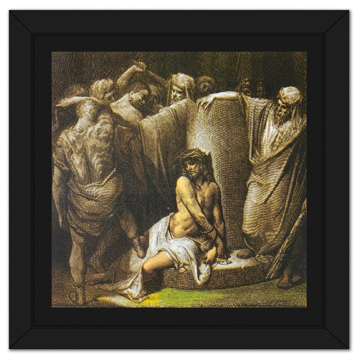 Steve Kaufman (1960-2010), "Jesus in Thorns" Framed Hand Embellished Limited Edition Silscreen, Numbered AP 17/50 Inverso and Hand Signed with Letter of Authenticity