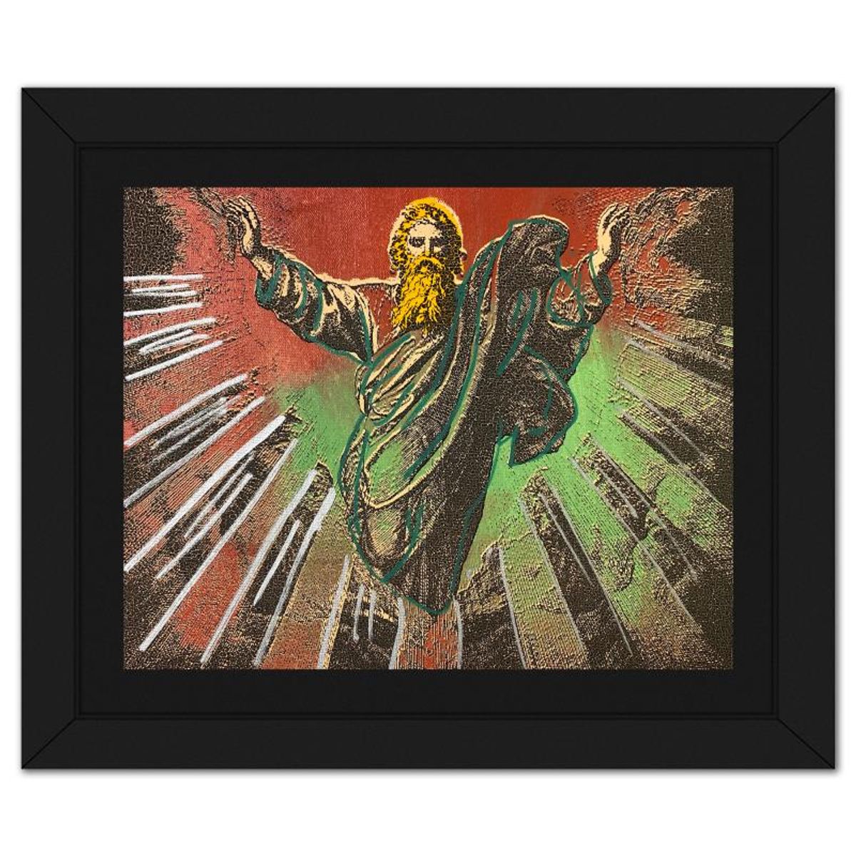 Steve Kaufman (1960-2010), "The Creation" Framed Hand Embellished Limited Edition Silscreen, Numbered 19/50 Inverso and Hand Signed with Letter of Authenticity