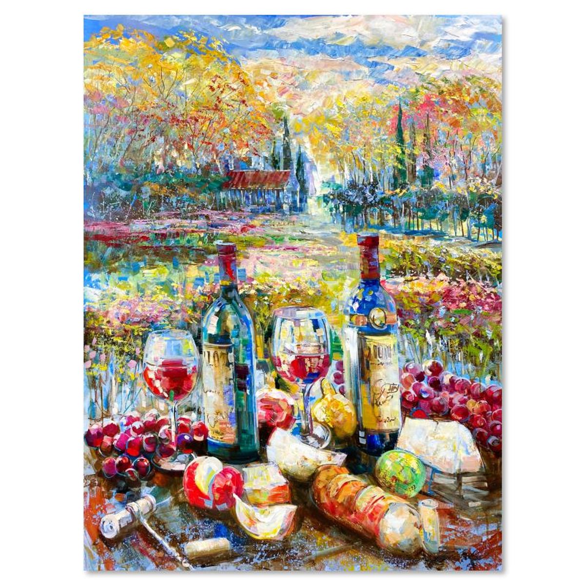 Vadik Suljakov, "Rose Rouge" Original Oil Painting on Canvas, Hand Signed with Letter of Authenticity.