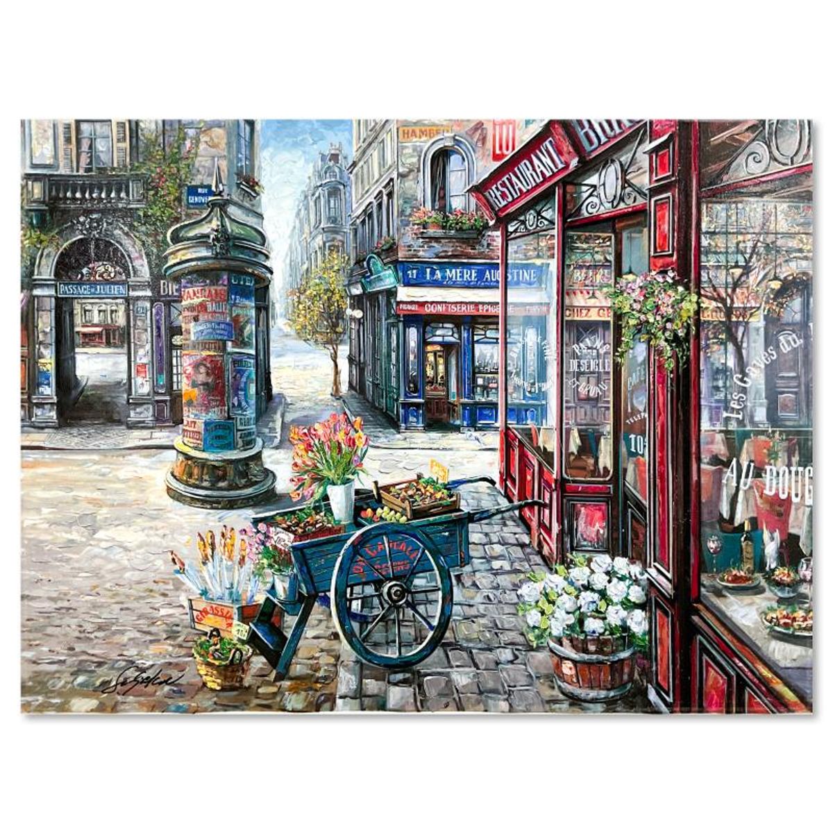 Vadik Suljakov, "Passage Le Julien" Hand Embellished Limited Edition Publisher's Proof on Canvas, Numbered Inverso 1/5 and Hand Signed with Letter of Authenticity.