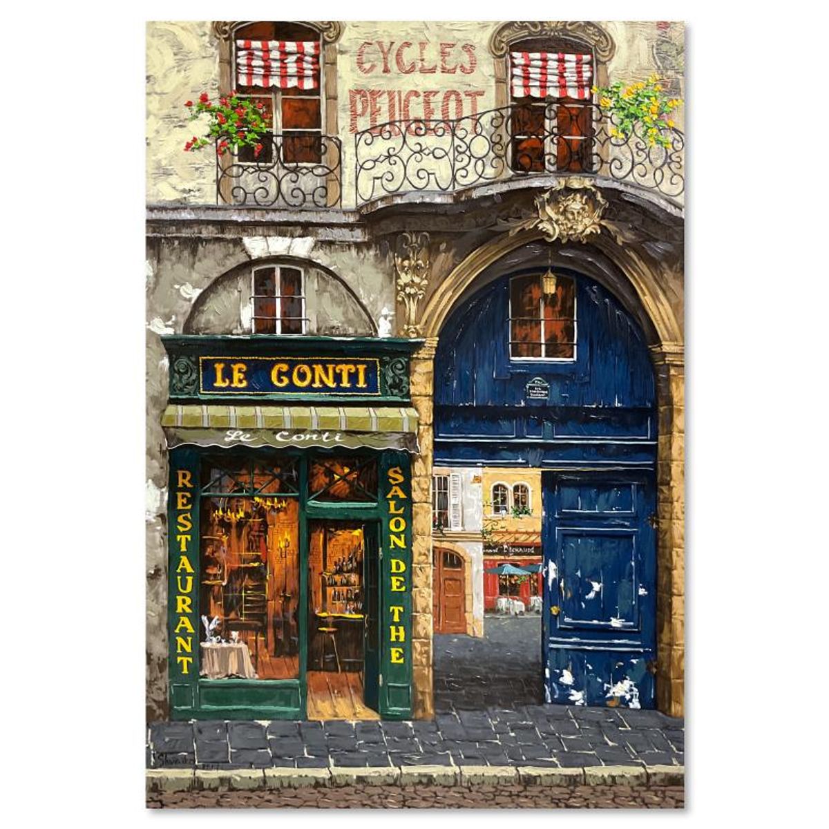 Viktor Shvaiko, "April in Paris" Hand Embellished Limited Edition Printer's Proof on Canvas (38" x 26"), Numbered 1/1 and Hand Signed with Letter of Authenticity.