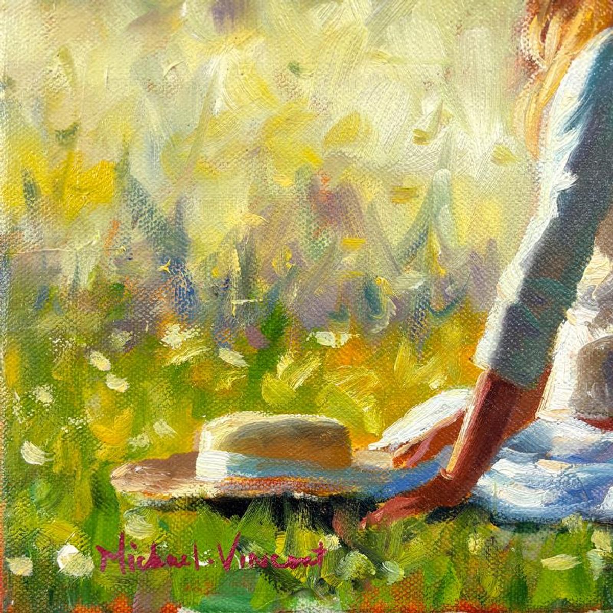 Michael Vincent, "Field of Dreams" Original Painting on Canvas, Hand Signed with Letter of Authenticity.
