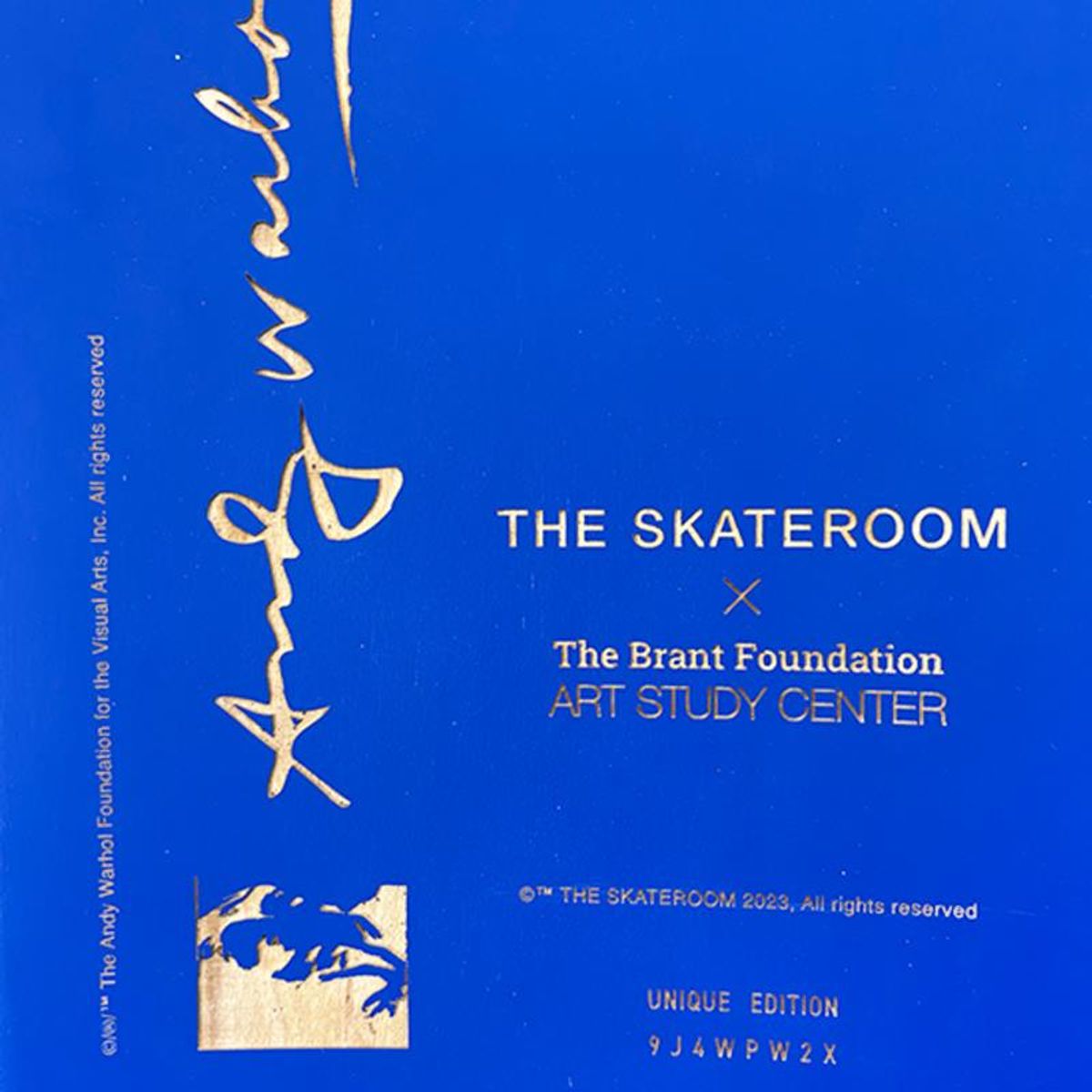 Andy Warhol (1928-1987), "Self-Portrait (Blue)" Framed One-of-a-Kind Unique Edition Skateboard, Signed Inverso with Certificate of Authenticity.