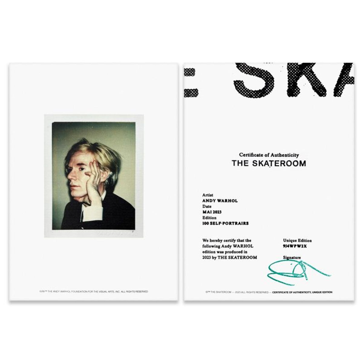 Andy Warhol (1928-1987), "Self-Portrait (Blue)" Framed One-of-a-Kind Unique Edition Skateboard, Signed Inverso with Certificate of Authenticity.