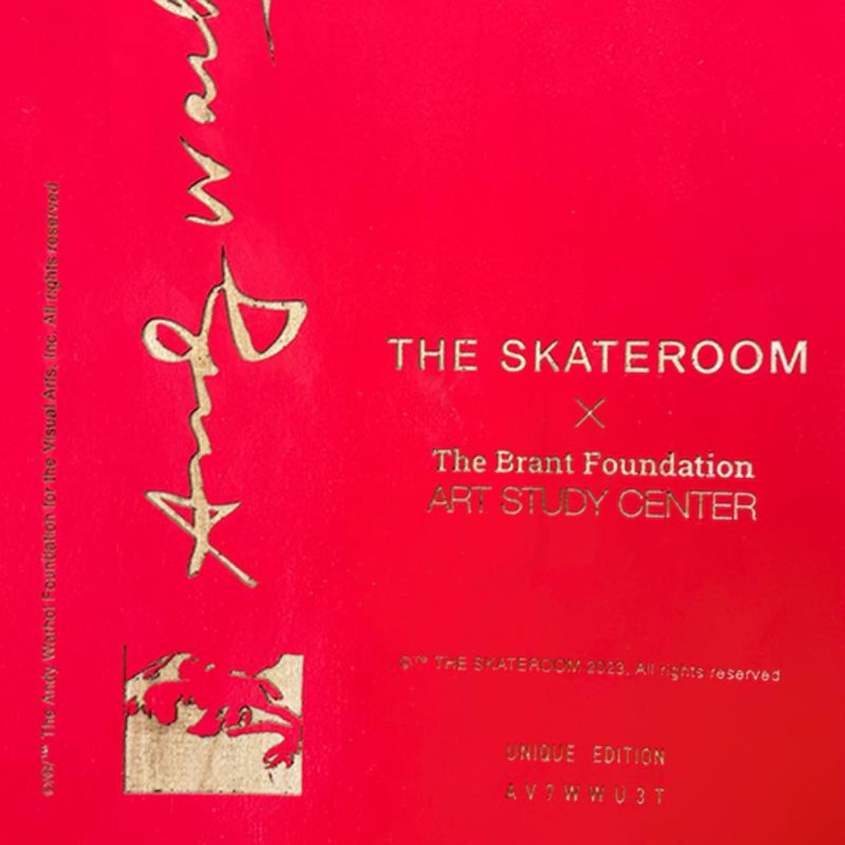 Andy Warhol (1928-1987), "Self-Portrait (Red)" Framed One-of-a-Kind Unique Edition Skateboard, Signed Inverso with Letter of Authenticity.