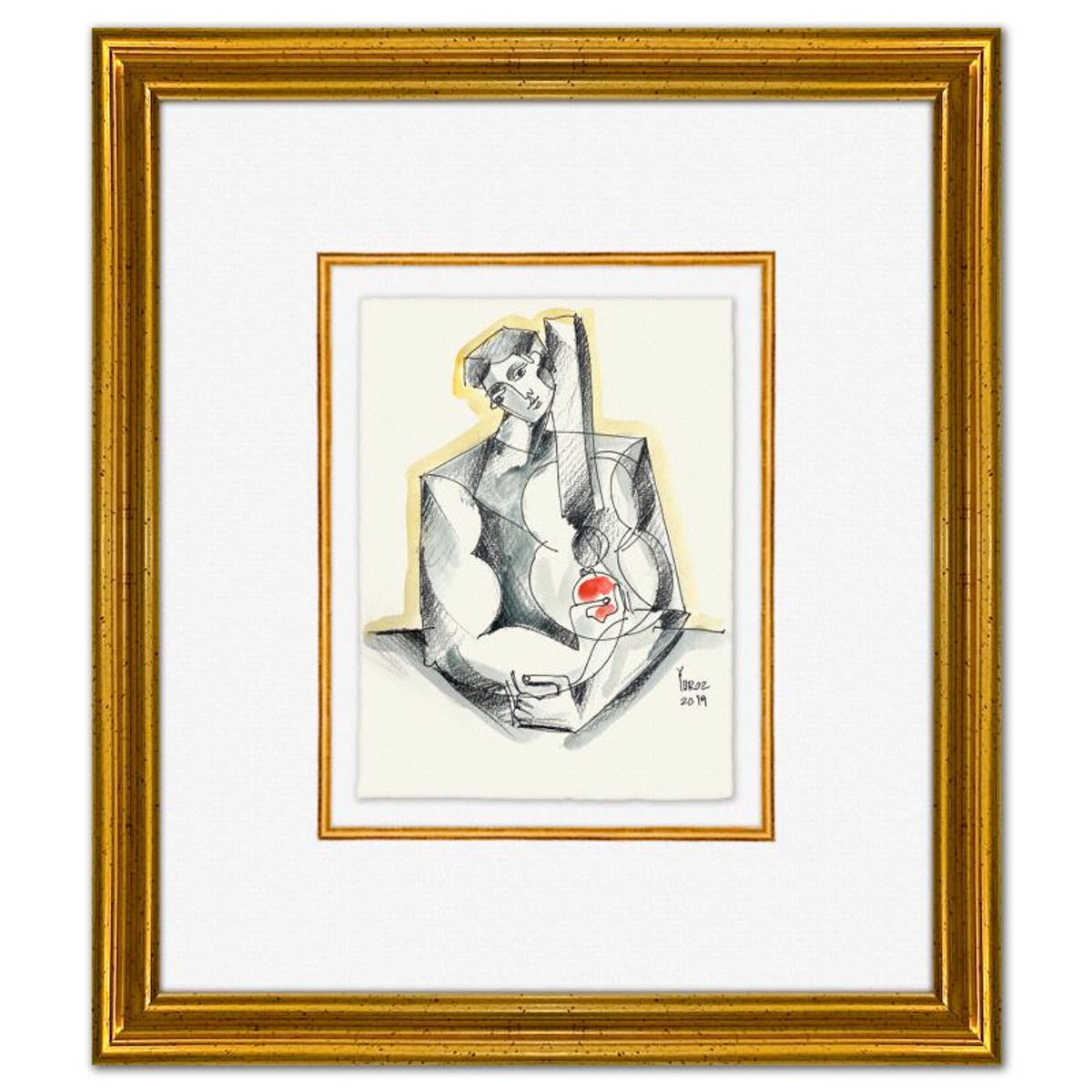 Yuroz, Framed Original Painting, Hand Signed with Letter of Authenticity.