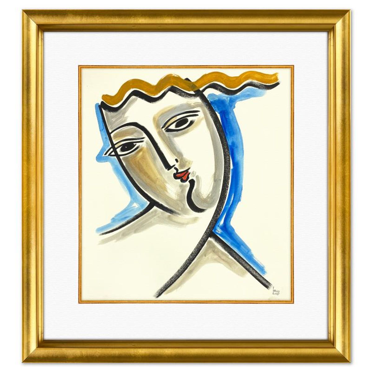 Yuroz, Framed Original Painting, Hand Signed with Letter of Authenticity.