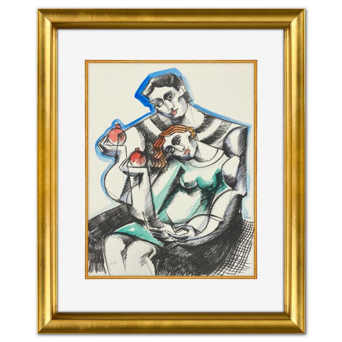 Yuroz, Framed Hand Painted Unique Variation Mixed Media, Numbered 19/75 andHand Signed with Letter of Authenticity.