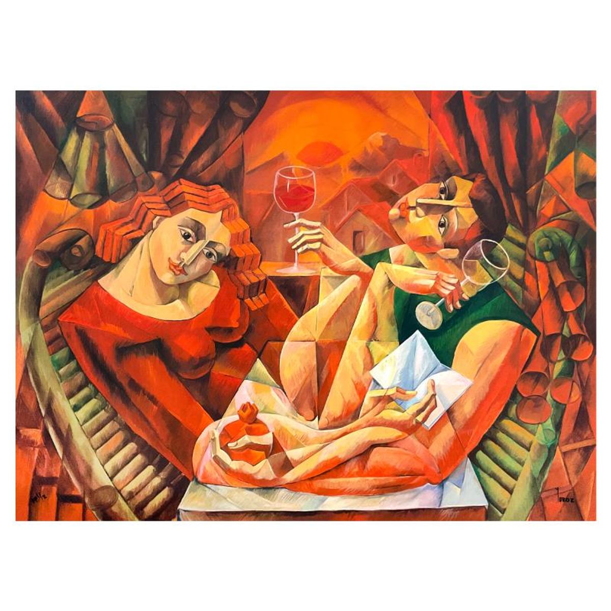 Yuroz, "Before Sunset" Limited Edition Printer's Proof Serigraph on Canvas, Numbered 1/2 and Hand Signed with Letter of Authenticity.