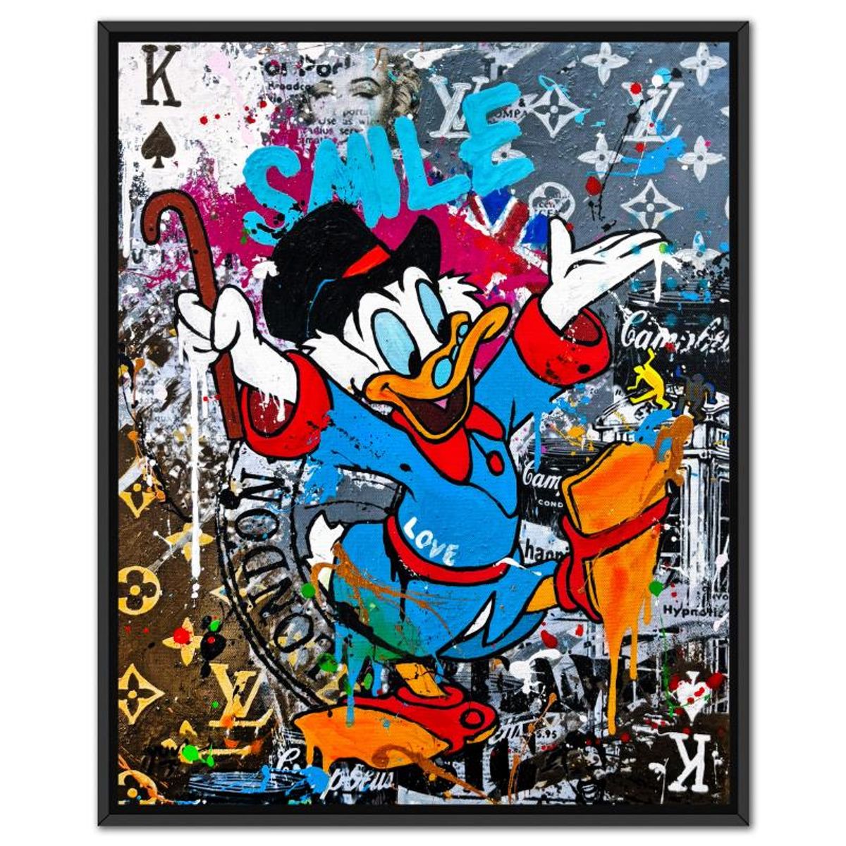 Yuvi, "Smile" Framed Hand Embellished Limited Edition on Canvas, Numbered 13/45 and Hand Signed with Letter of Authenticity.