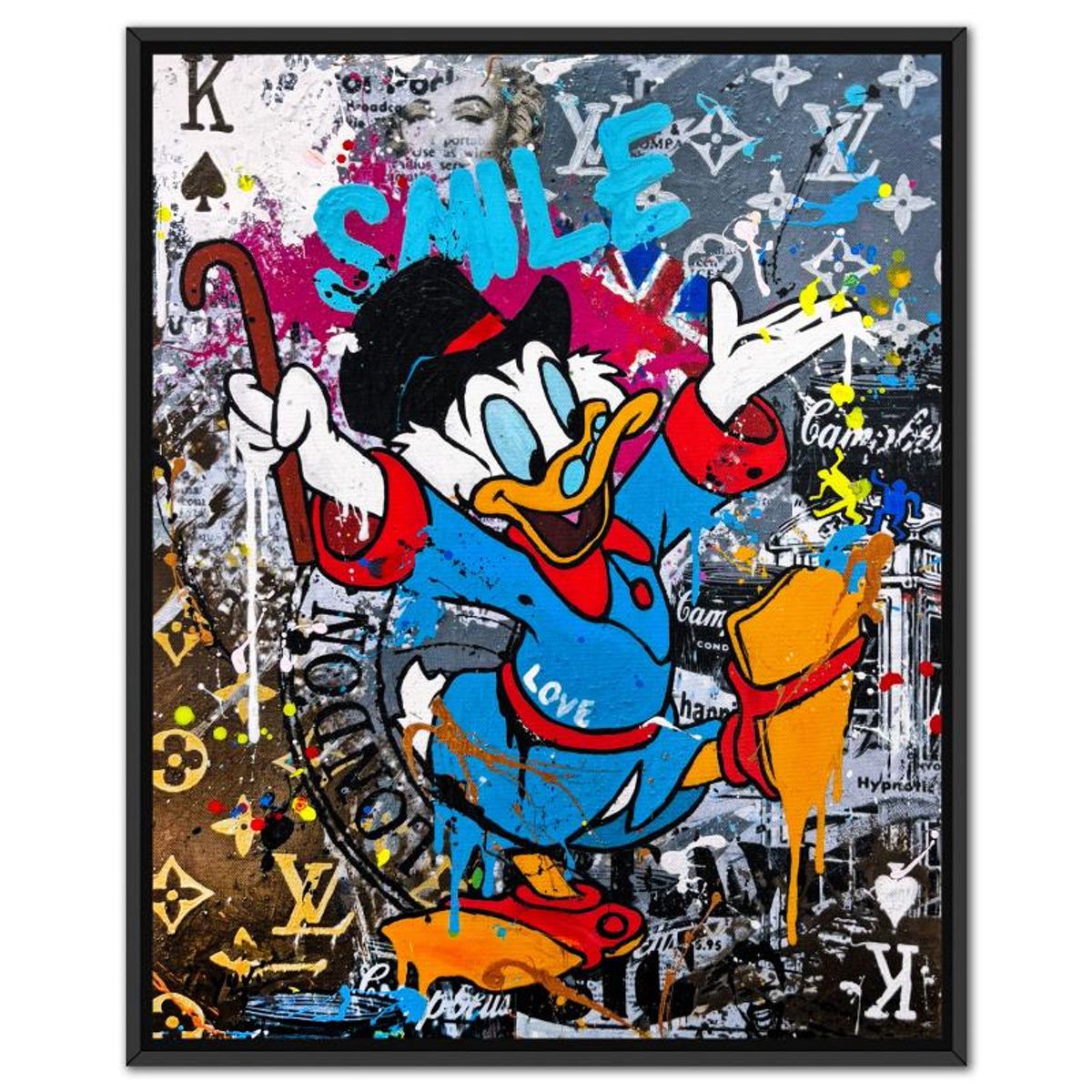 Yuvi, "Smile" Framed Hand Embellished Limited Edition on Canvas, Numbered 14/45 and Hand Signed with Letter of Authenticity.