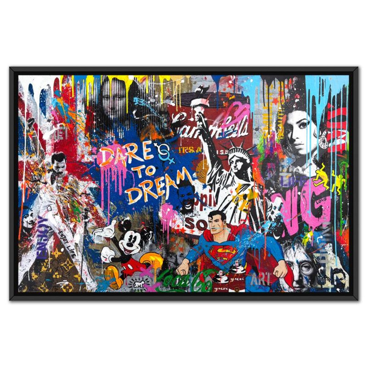 Yuvi, "Dare to Dream" Framed Hand Embellished Limited Edition on Canvas, Numbered 5/9 and Hand Signed with Letter of Authenticity.