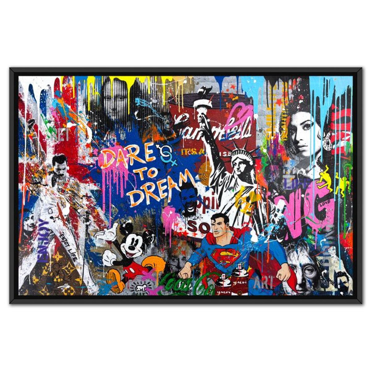Yuvi, "Dare to Dream" Framed Hand Embellished Limited Edition on Canvas, Numbered 6/9 and Hand Signed with Letter of Authenticity.