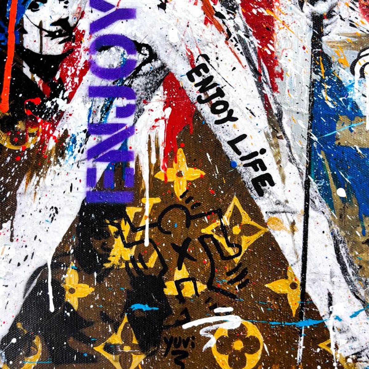 Yuvi, "Dare to Dream" Framed Hand Embellished Limited Edition on Canvas, Numbered 6/9 and Hand Signed with Letter of Authenticity.