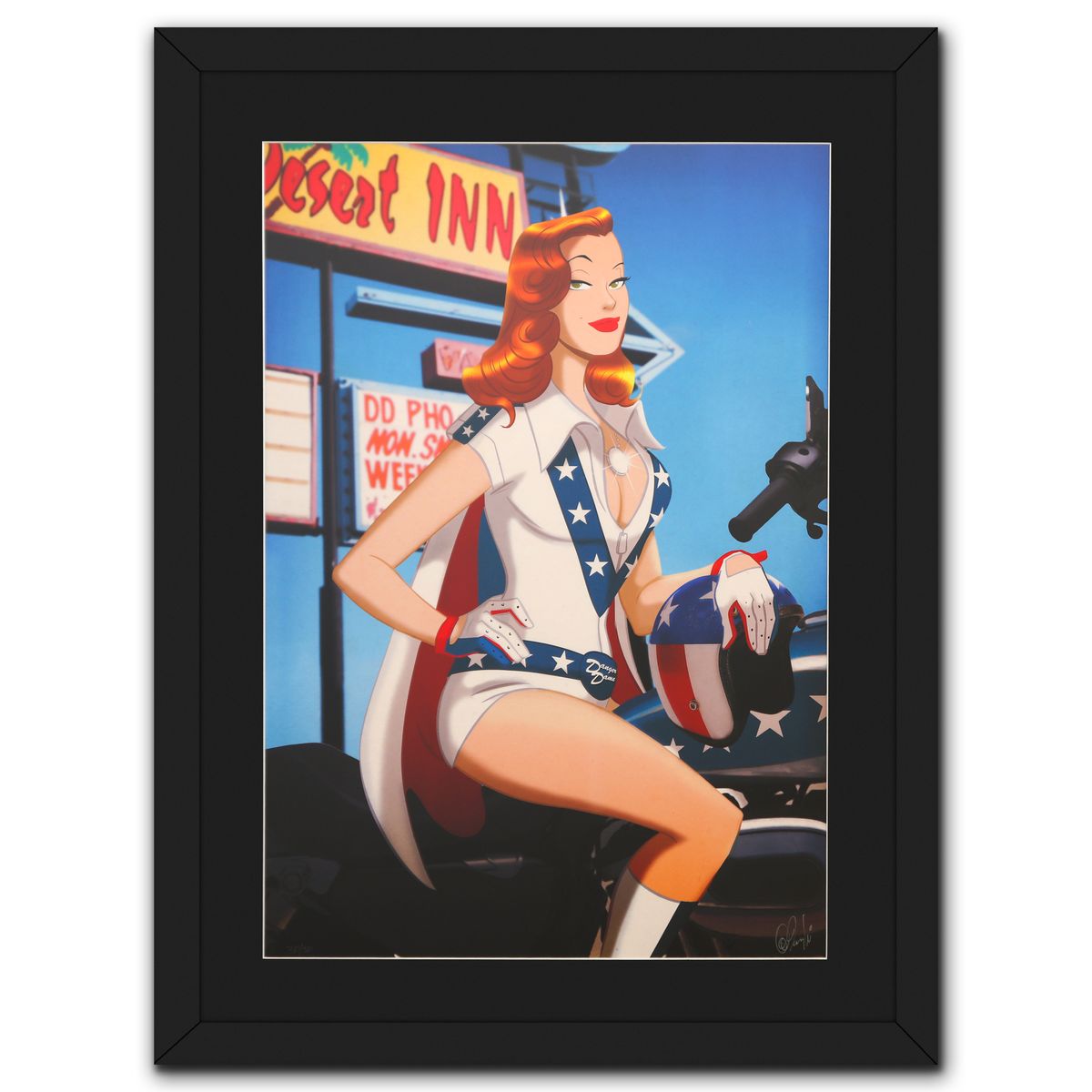 Des Taylor- Chromatic pigment ink on PhotoRag fine art paper "Danger Dame"