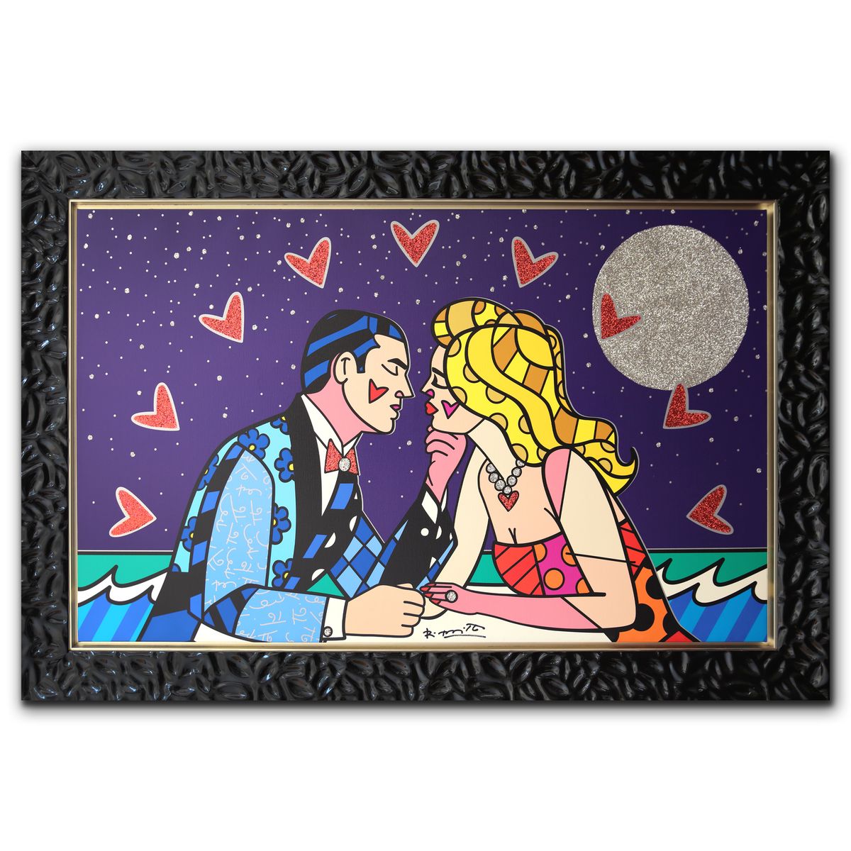 Romero Britto- Giclee on canvas "Full Moon"