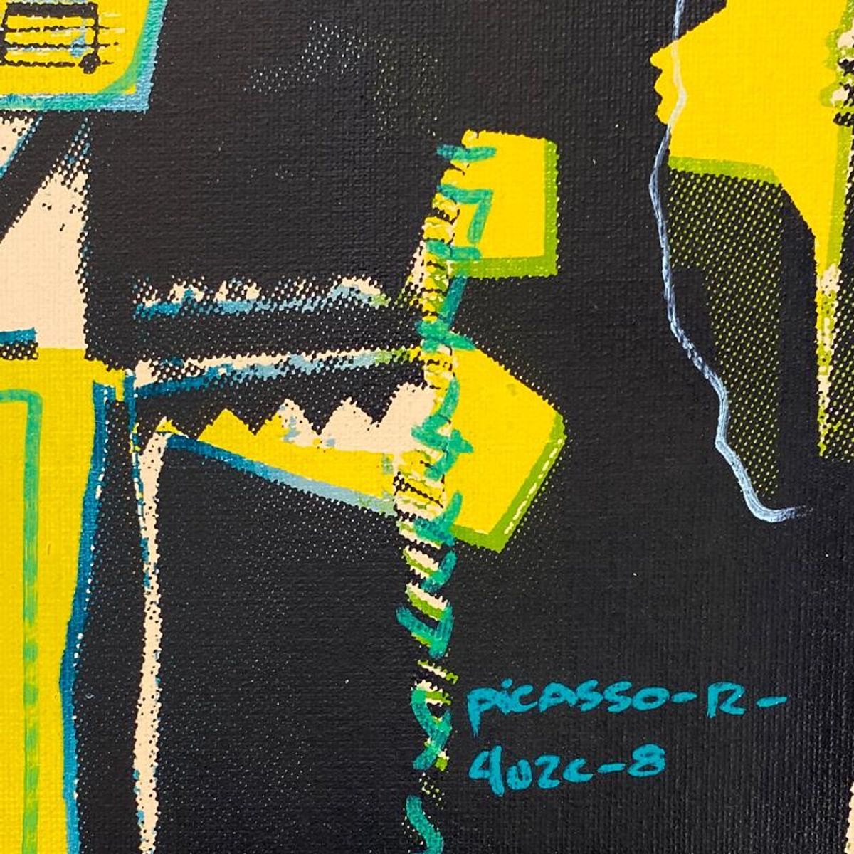 Ringo Daniel Funes, "Picasso Dancers" Framed One-of-a-Kind Mixed Media on Canvas, Hand Signed with Letter of Authenticity.