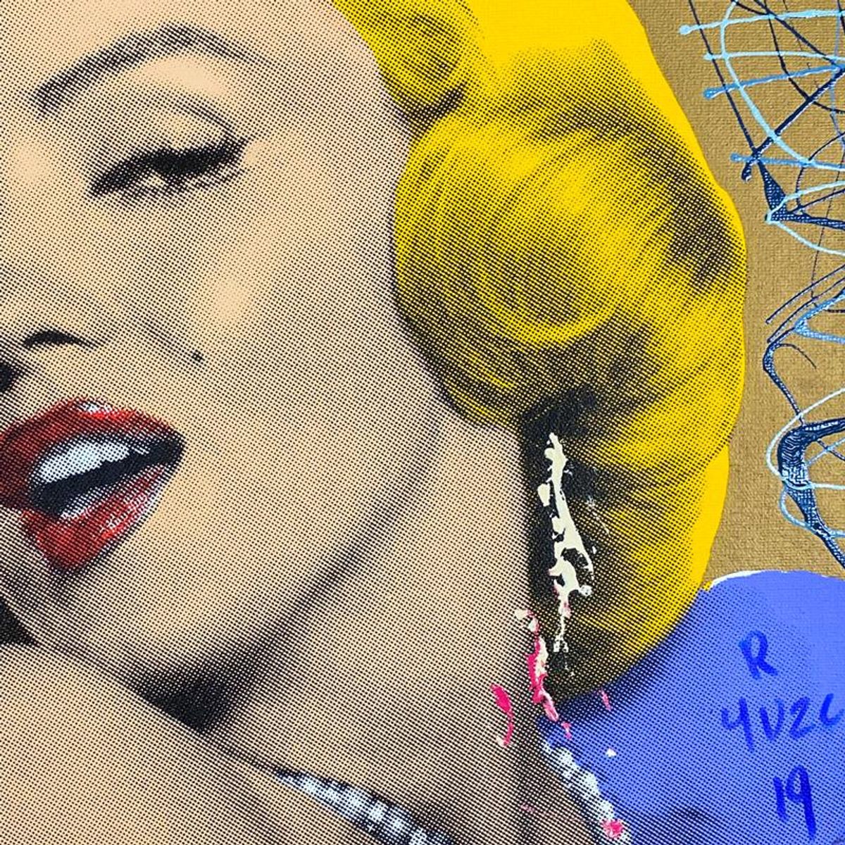 Ringo Daniel Funes, "Marilyn Classic" Framed One-of-a-Kind Mixed Media on Canvas, Hand Signed with Letter of Authenticity.
