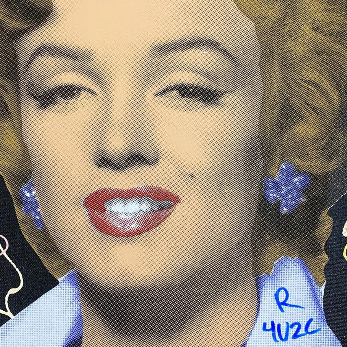 Ringo Daniel Funes, "Marilyn Classic" Framed One-of-a-Kind Mixed Media on Canvas, Hand Signed with Letter of Authenticity.