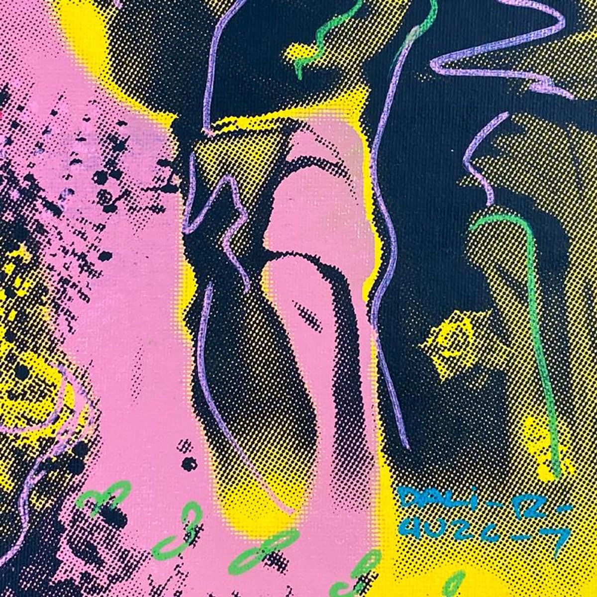 Ringo Daniel Funes, "Hallucinogenic Toreador" Framed One-of-a-Kind Mixed Media on Canvas, Hand Signed by the artist and Steve Kaufman (1960-2010) with Letter of Authenticity.