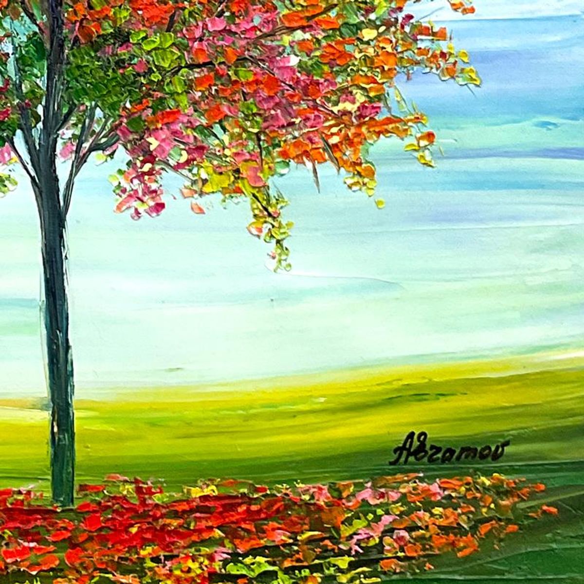Sabina Abramov, Original Painting on Canvas, Hand Signed with Letter of Authenticity.