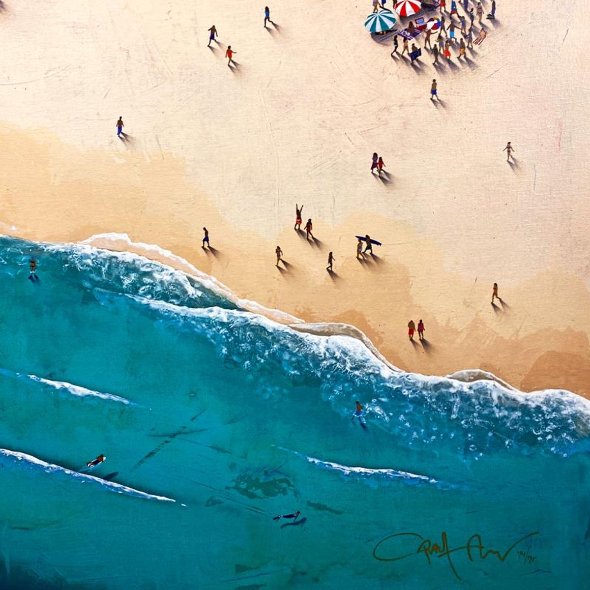 Craig Alan, "Populus: Hot Feet" Framed Limited Edition on Canvas, Numbered and Hand Signed with Letter of Authenticity.