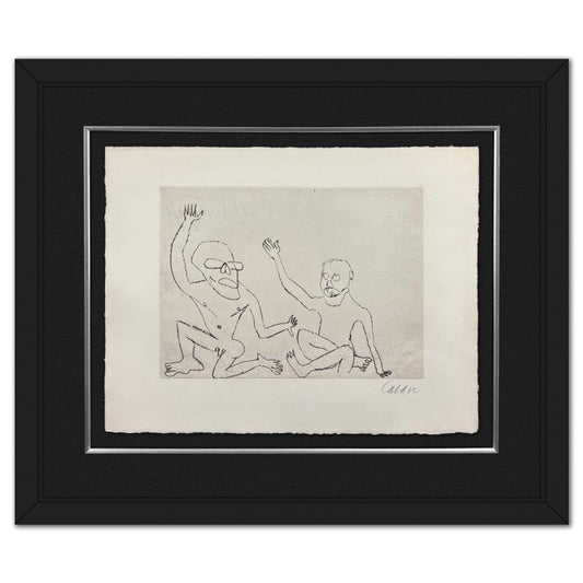 Alexander Calder (1898-1976), Framed Etching, Hand Signed from the "Santa Claus" Portfolio with Letter of Authenticity.