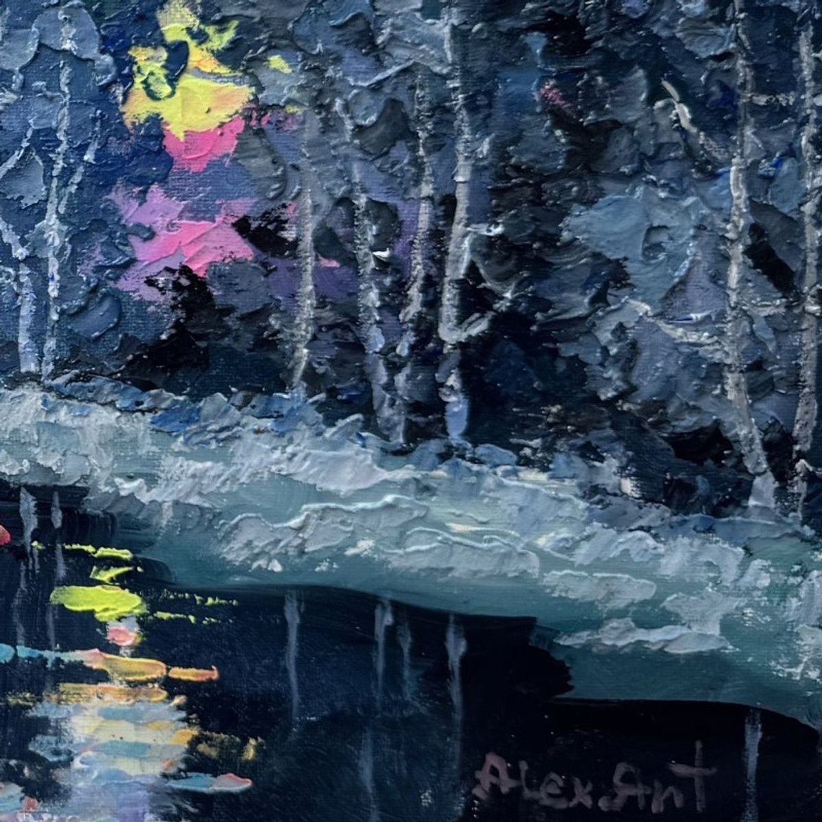 Alexander Antanenka, "Reflection Of Sunset" Hand Signed Original Painting on Canvas with Letter of Authenticity.