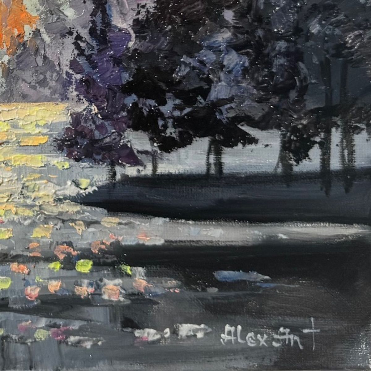 Alexander Antanenka, "Moonlight" Hand Signed Original Painting on Canvas with Letter of Authenticity.