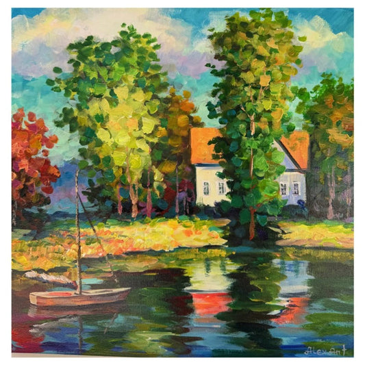 Alexander Antanenka, "Crystal Water" Hand Signed Original Painting on Canvas with Letter of Authenticity.