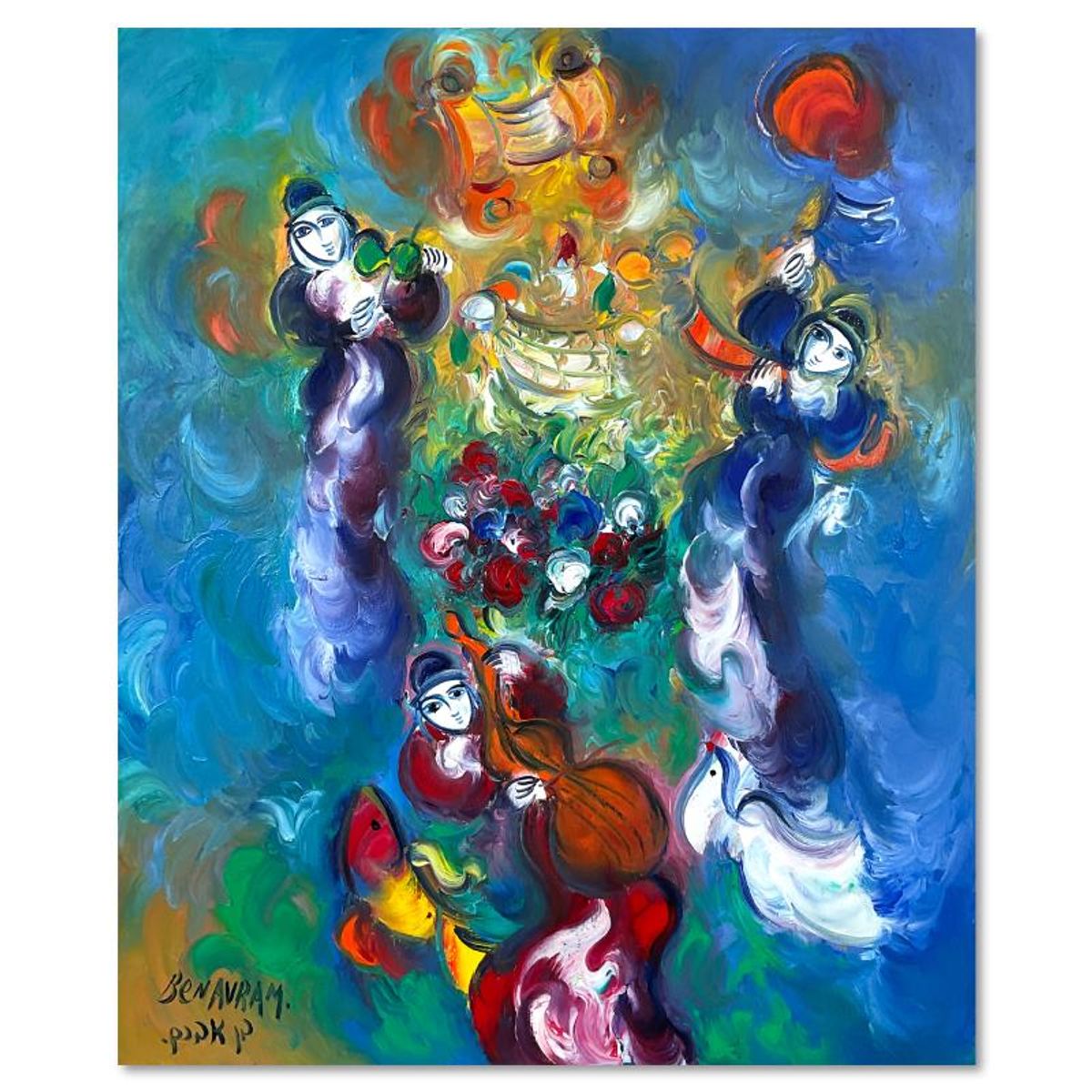 Ben Avram, Original Oil Painting on Canvas, Hand Signed with Letter of Authenticity.