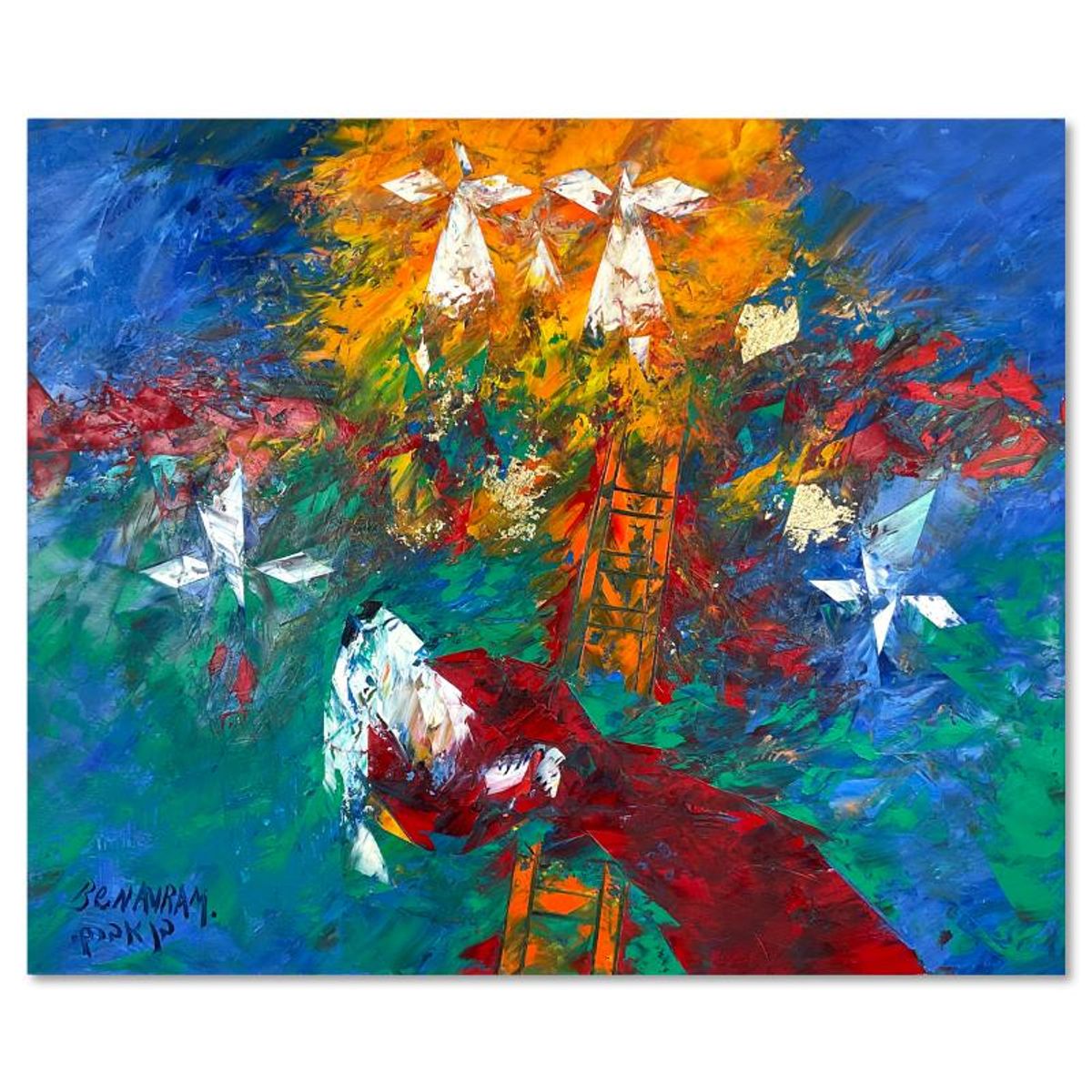 Ben Avram, Original Oil Painting on Canvas, Hand Signed with Letter of Authenticity.