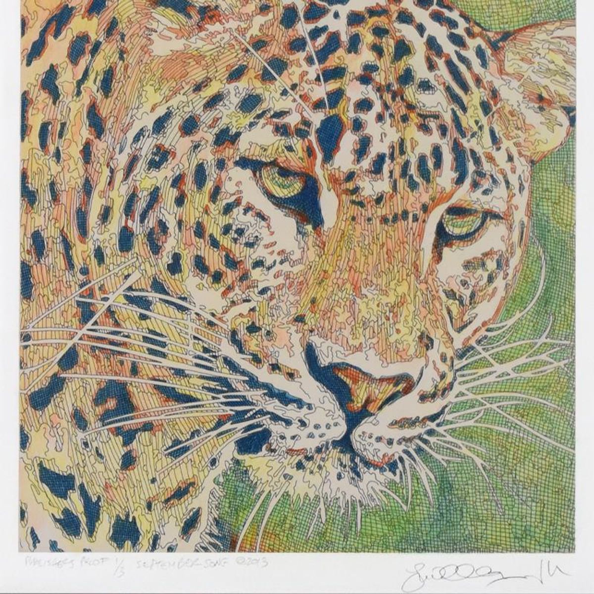 Guillaume Azoulay, "September Song" Framed Limited Edition Hand Colored Etching, PP Numbered 1/3 and Hand Signed with Letter of Authenticity