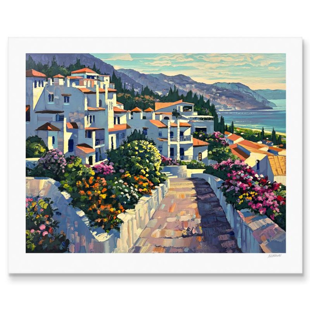Howard Behrens (1933-2014), "Mijas" Limited Edition Serigraph, Numbered and Hand Signed with Certificate of Authenticity.