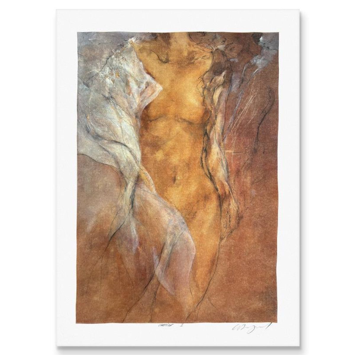 Gary Benfield, "Chemise 1" Limited Edition Serigraph, Numbered and Hand Signed with Certificate of Authenticity.