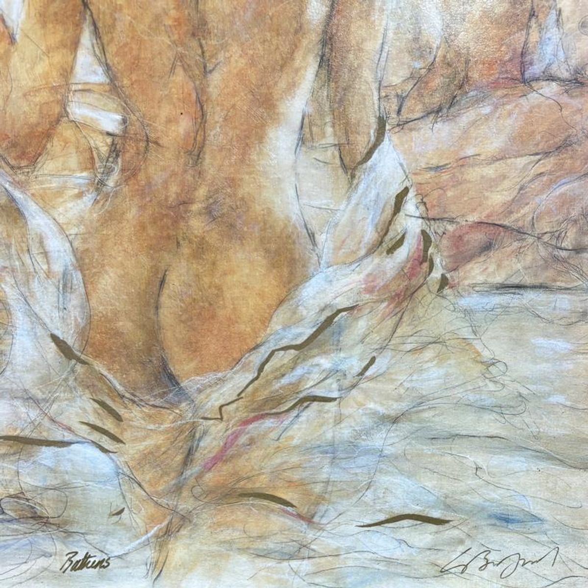 Gary Benfield, "Bathers" Limited Edition Serigraph, Numbered 244/450 and Hand Signed with Certificate of Authenticity.