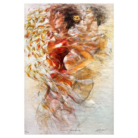 Gary Benfield, "Summer Romance" Limited Edition Serigraph on Canvas, Numbered 7/150 and Hand Signed with Certificate of Authenticity.