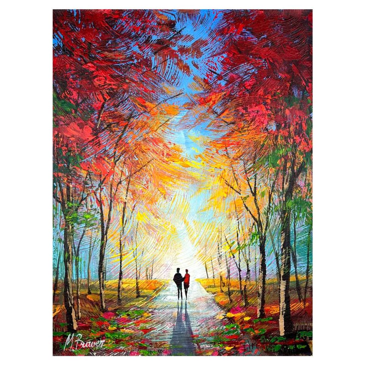 Mark Braver Hand Signed Original Painting on Canvas with Letter of Authenticity.