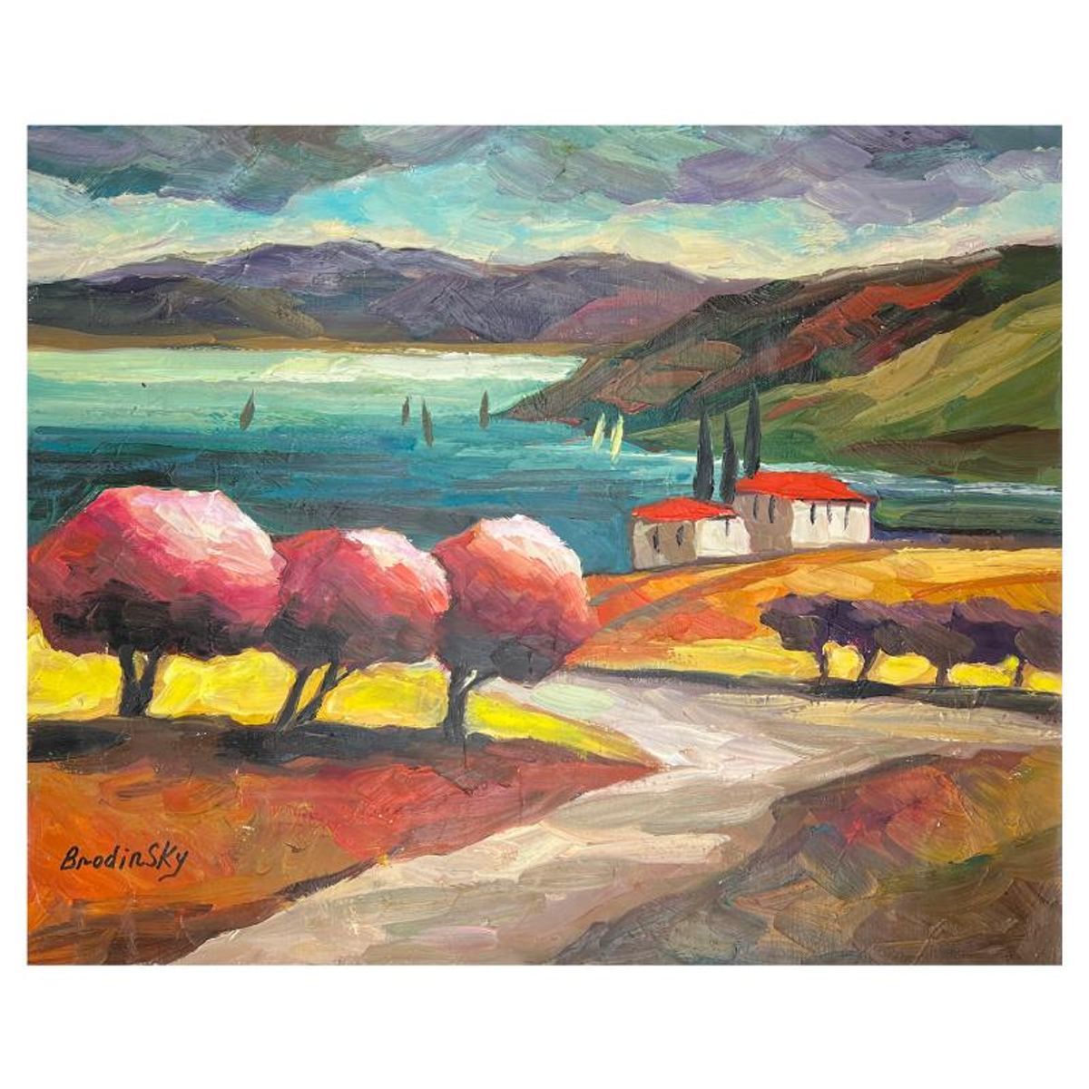 Slava Brodinsky, Hand Signed Original Painting on Canvas with Letter of Authenticity.