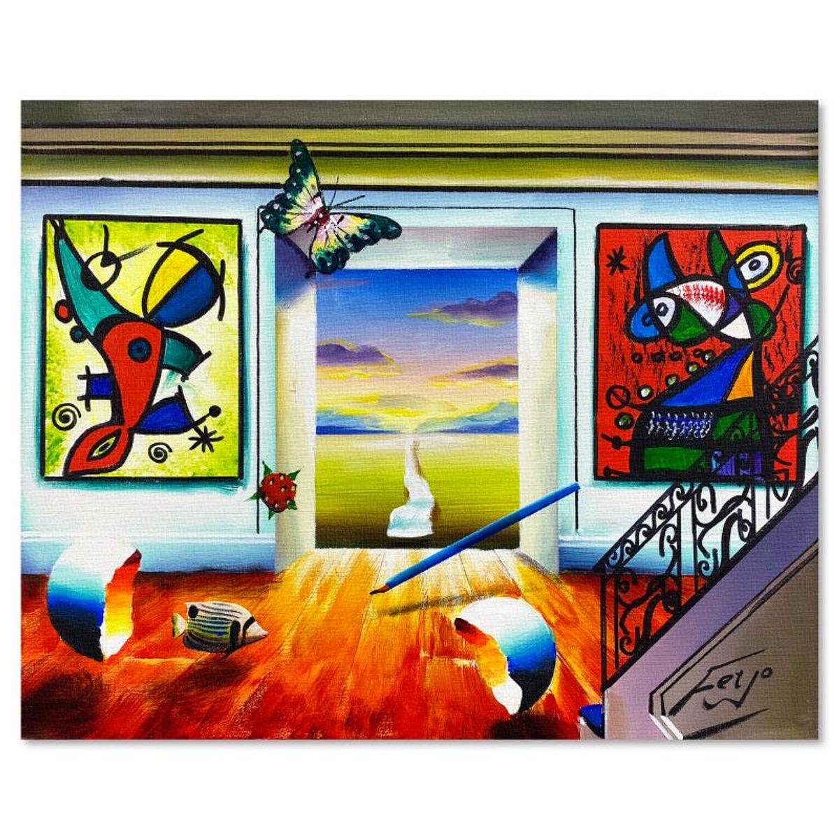Ferjo, Original Oil Painting on Canvas, Hand Signed with Letter of Authenticity