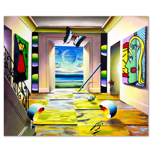 Ferjo, Hand Signed Original Painting on Canvas with Letter of Authenticity.