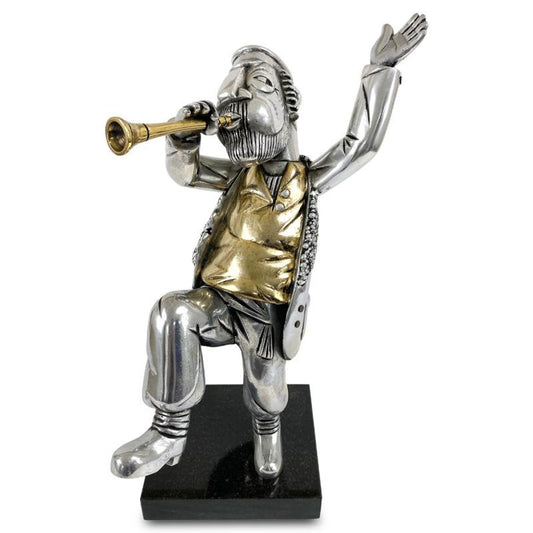 Frank Meisler (1929-2018), Limited Edition Metal Klezmer Horn Player Sculpture, Numbered 278/320 and Signed with Letter of Authenticity.