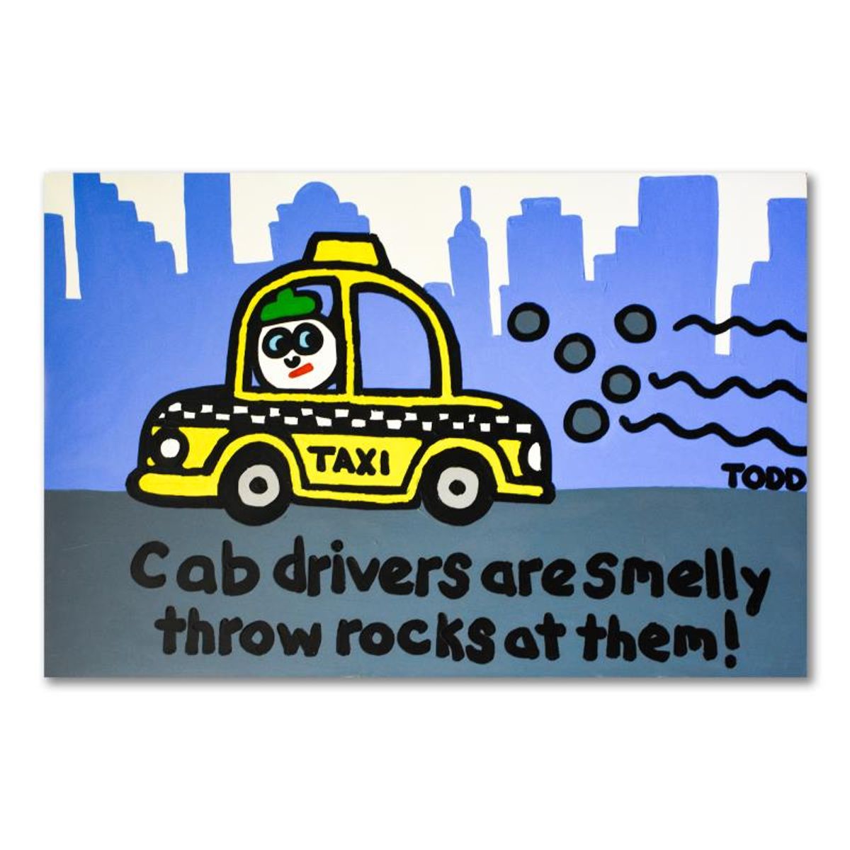 Todd Goldman, "Smelly Cab Drivers" Original Acrylic Painting on Gallery Wrapped Canvas (72" x 48"), Hand Signed with Certificate of Authenticity.