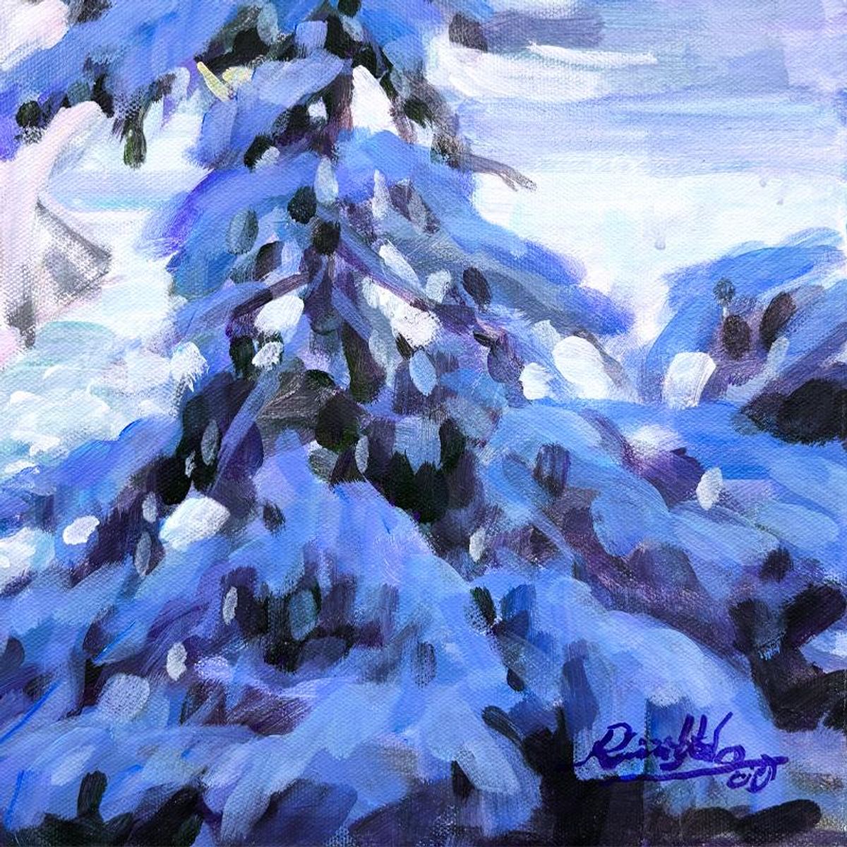 Richard Ho, "White on White" Original Acrylic Painting on Canvas, Hand Signed with Letter of Authenticity.